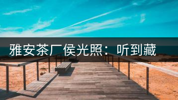 雅安茶廠侯光照：聽到藏茶時代的腳步聲