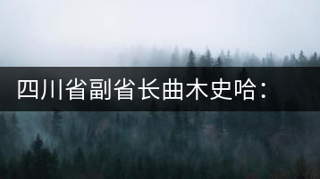 四川省副省長曲木史哈：四川由茶葉大省向茶葉強(qiáng)省轉(zhuǎn)變
