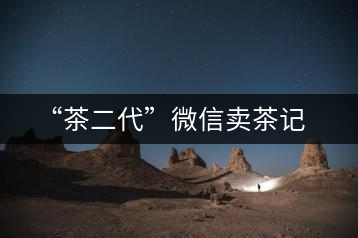 “茶二代”微信賣茶記