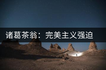 諸葛茶翁：完美主義強迫癥做茶者