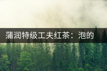 蒲潤特級工夫紅茶：泡的方便，喝的舒適