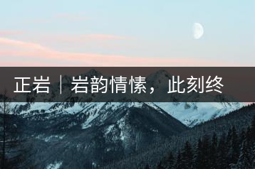 正巖｜巖韻情愫，此刻終得