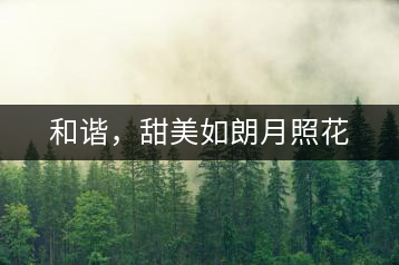 和諧，甜美如朗月照花
