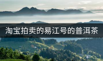 淘寶拍賣的易江號的普洱茶怎么樣？
