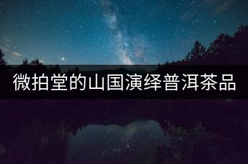 微拍堂的山國(guó)演繹普洱茶品質(zhì)如何？