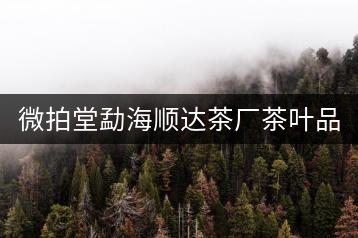 微拍堂勐海順達(dá)茶廠茶葉品質(zhì)如何？