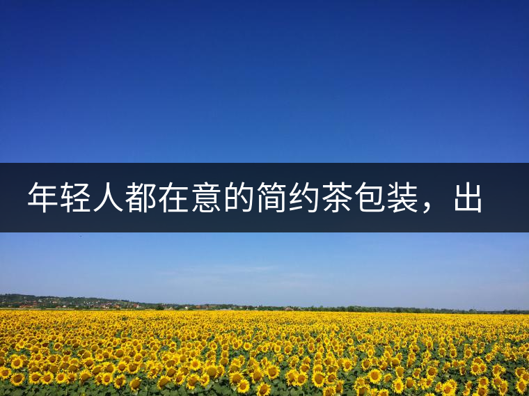 年輕人都在意的簡約茶包裝，出道顏值即巔峰的茶包裝可真好喝！