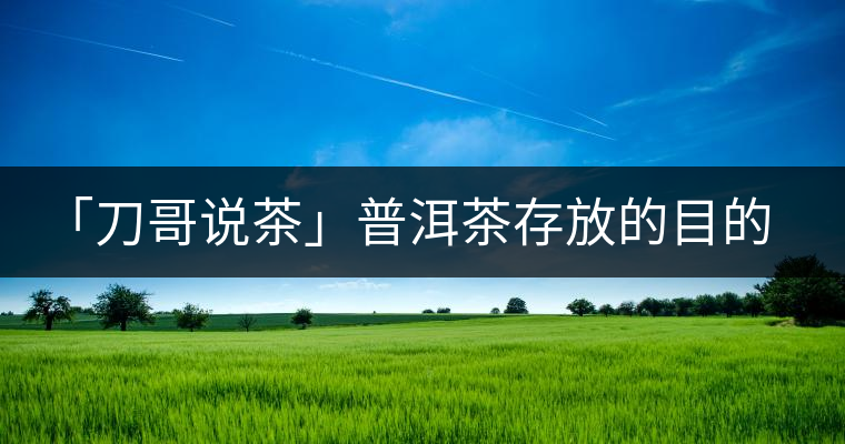 「刀哥說(shuō)茶」普洱茶存放的目的，是為了轉(zhuǎn)化它的苦澀生青