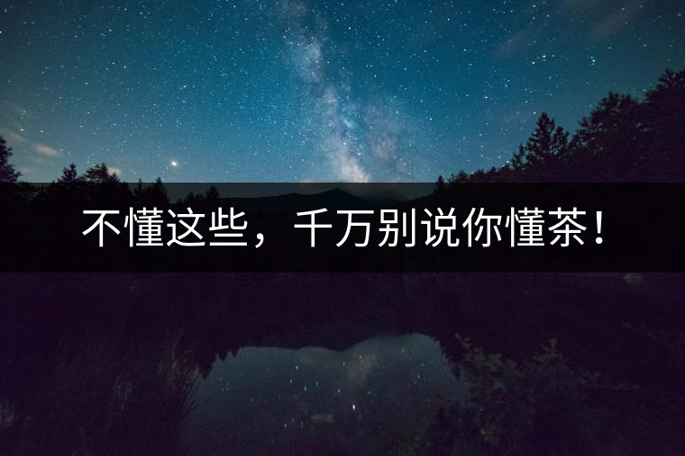 不懂這些，千萬別說你懂茶！