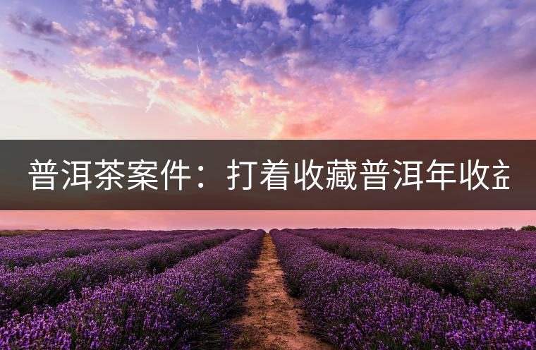 普洱茶案件：打著收藏普洱年收益不低于16%，非法吸收公眾存款