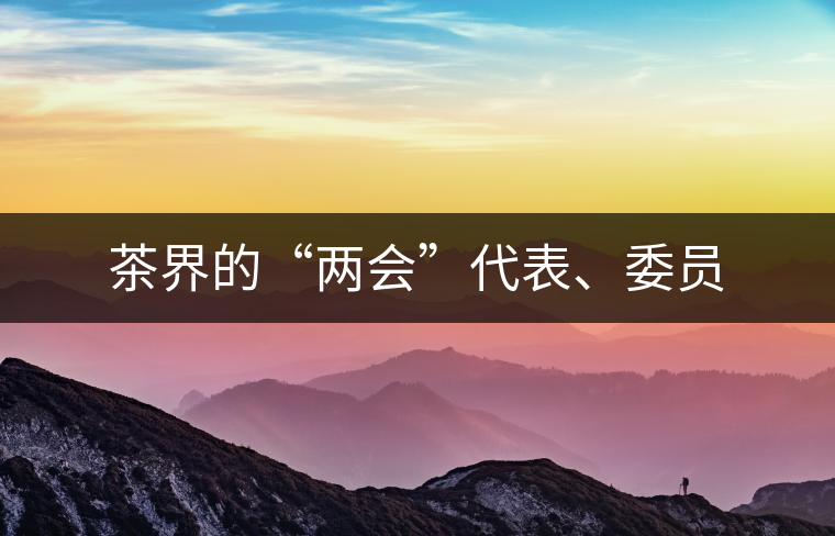 茶界的“兩會(huì)”代表、委員
