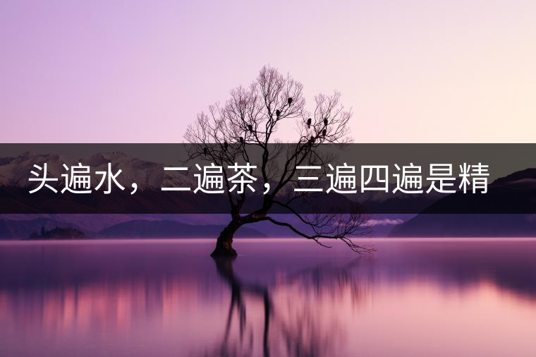 頭遍水，二遍茶，三遍四遍是精華