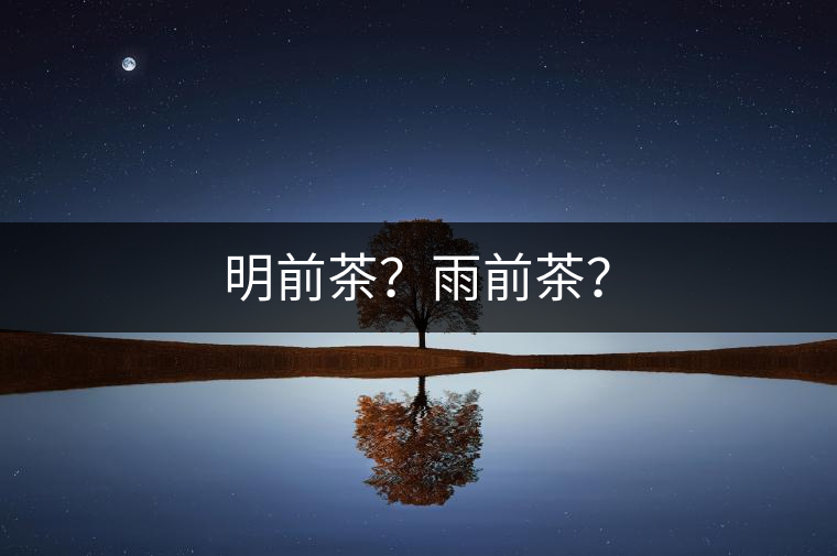 明前茶？雨前茶？