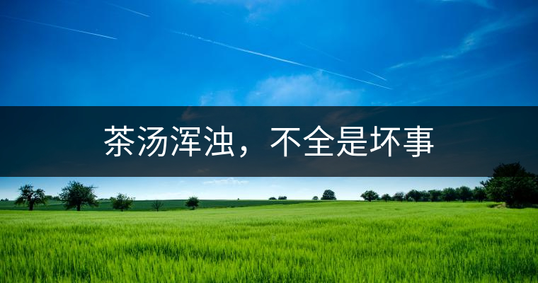 茶湯渾濁，不全是壞事