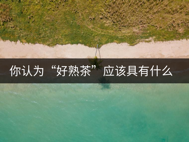 你認(rèn)為“好熟茶”應(yīng)該具有什么樣的標(biāo)準(zhǔn)？