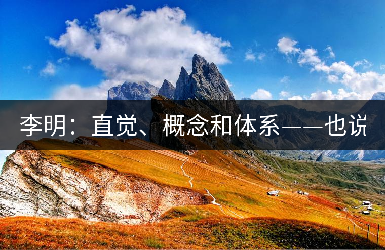 李明：直覺、概念和體系——也說“號級茶”
