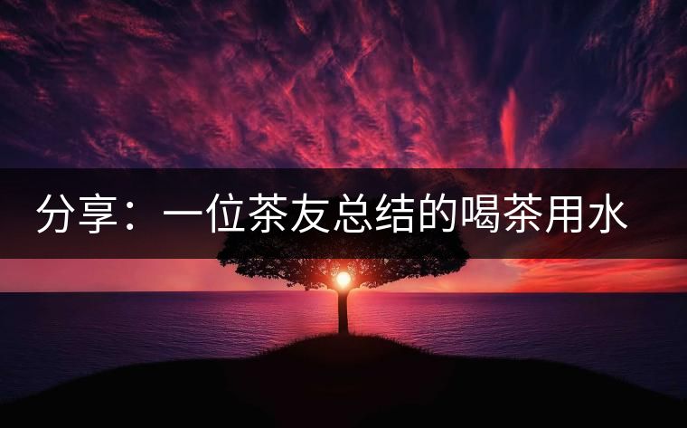 分享：一位茶友總結(jié)的喝茶用水的經(jīng)驗