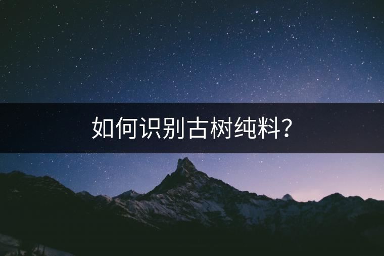 如何識別古樹純料？