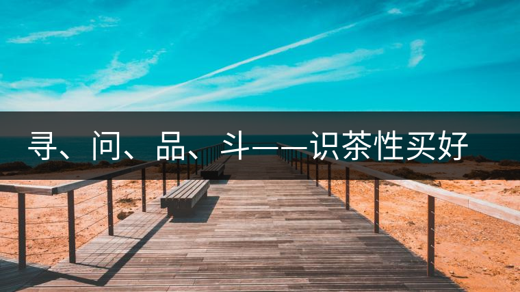 尋、問、品、斗——識茶性買好茶