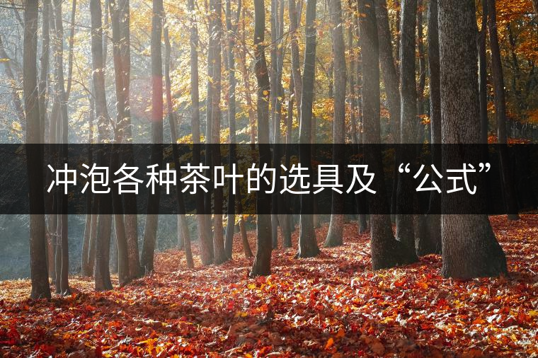 沖泡各種茶葉的選具及“公式” 沖泡各種茶葉的選具及“公式”