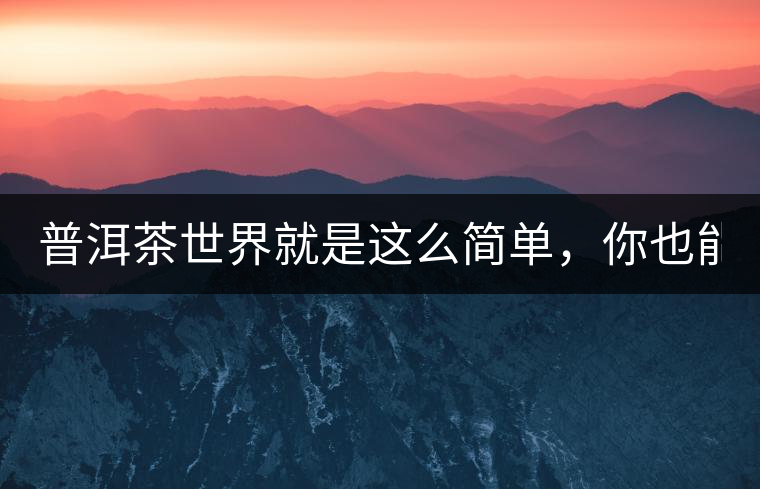 普洱茶世界就是這么簡(jiǎn)單，你也能懂！