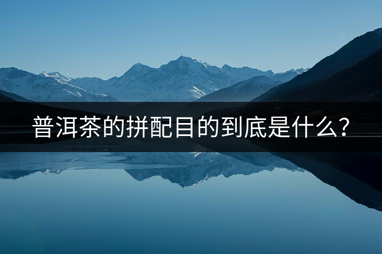 普洱茶的拼配目的到底是什么？