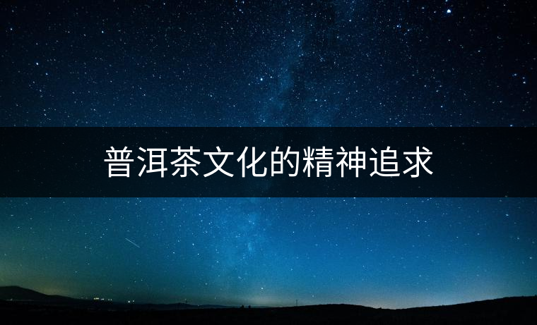 普洱茶文化的精神追求