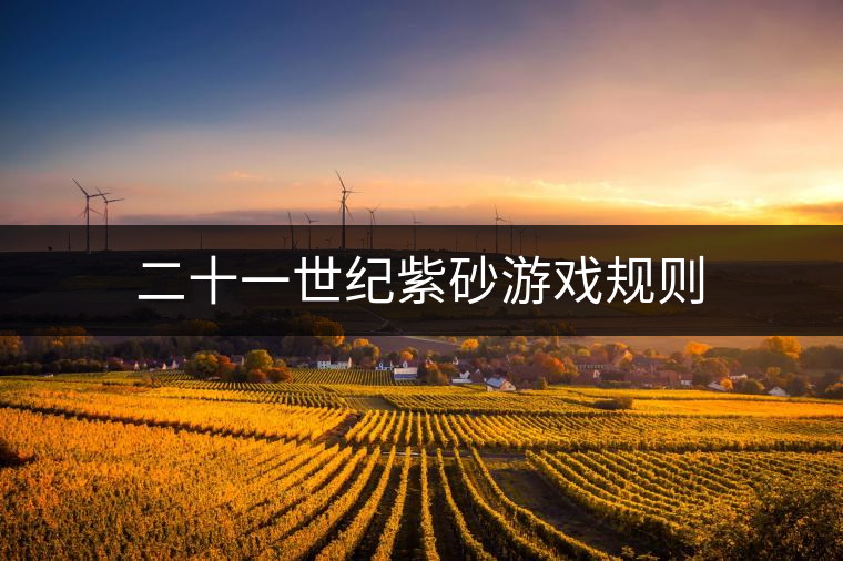 二十一世紀(jì)紫砂游戲規(guī)則 二十一世紀(jì)紫砂游戲規(guī)則