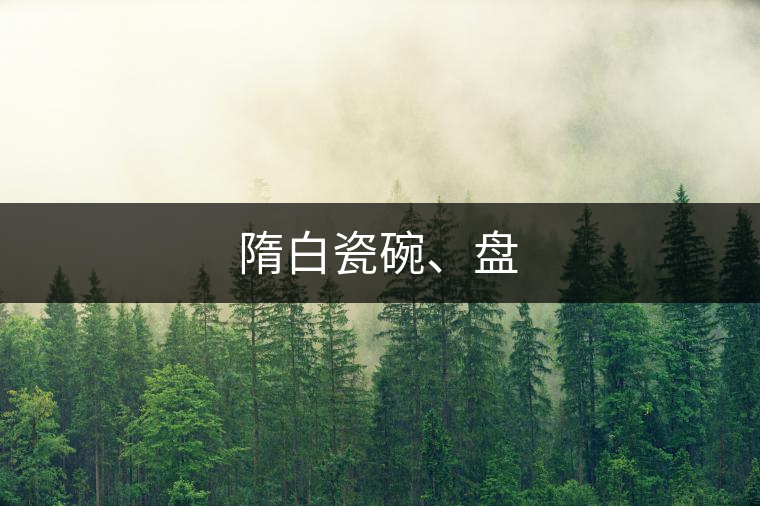 隋白瓷碗、盤