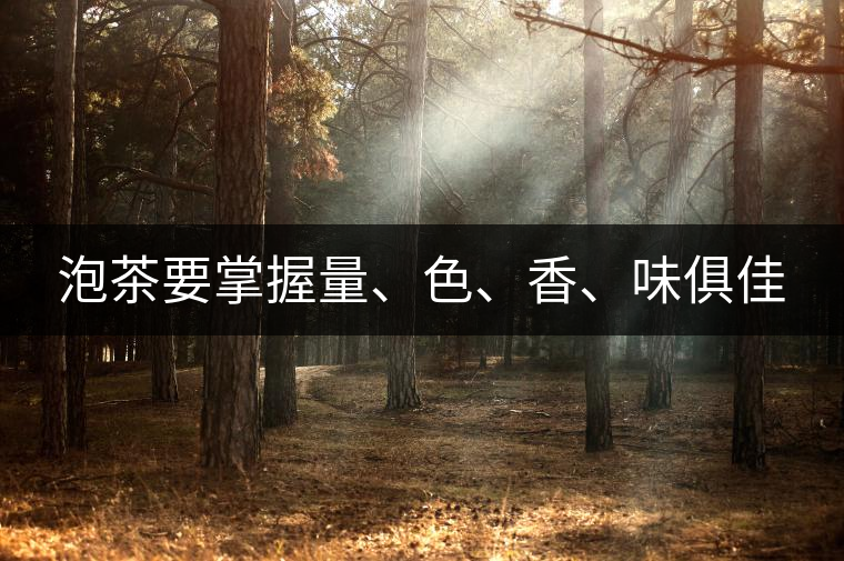 泡茶要掌握量、色、香、味俱佳