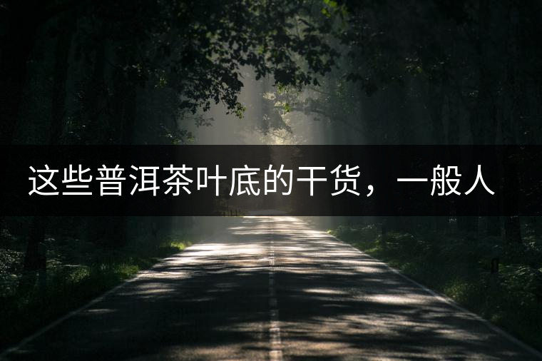 這些普洱茶葉底的干貨，一般人我不告訴他