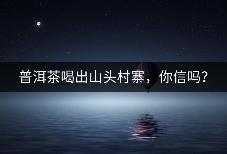 普洱茶喝出山頭村寨，你信嗎？