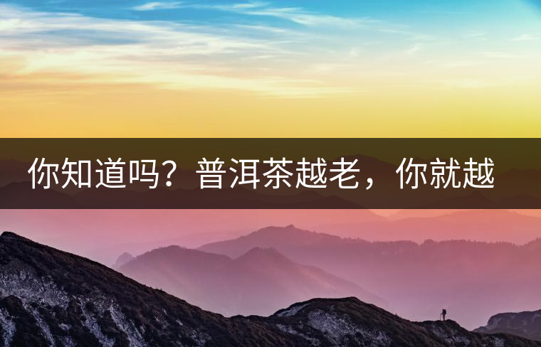 你知道嗎？普洱茶越老，你就越年輕