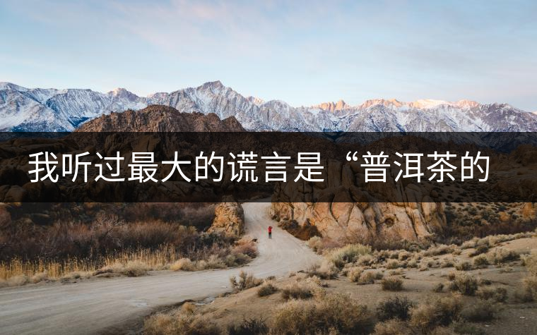 我聽過最大的謊言是“普洱茶的苦、澀、濃，就是霸氣”