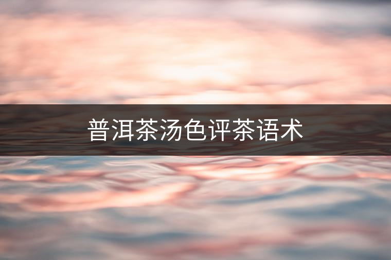 普洱茶湯色評(píng)茶語術(shù)