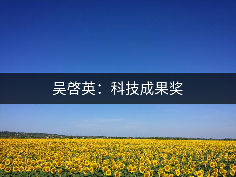 吳啓英：科技成果獎(jiǎng)