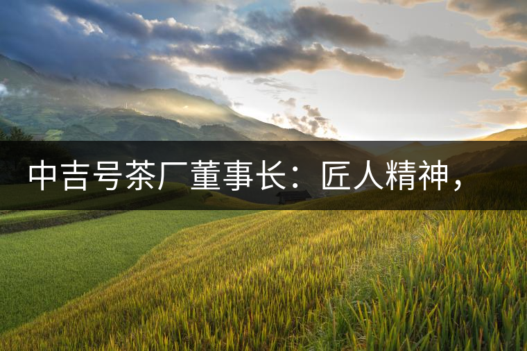 中吉號(hào)茶廠董事長：匠人精神，普洱茶人成就大業(yè)的砝碼