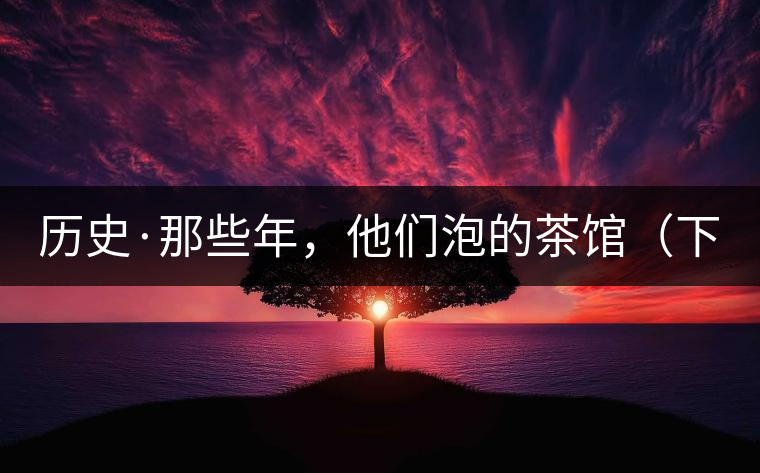 歷史·那些年，他們泡的茶館（下）