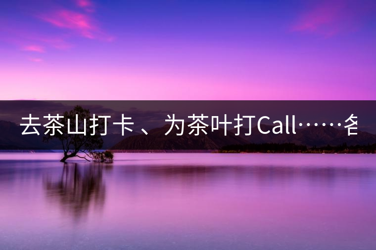 去茶山打卡 、為茶葉打Call……各路人馬為何如此鐘愛產(chǎn)地源頭？ 2018-04-09 18:14 興