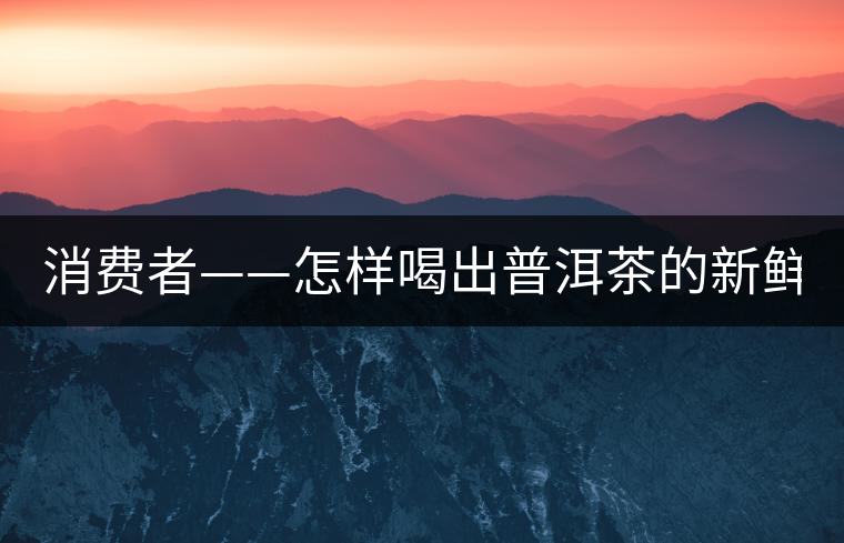 消費(fèi)者——怎樣喝出普洱茶的新鮮？