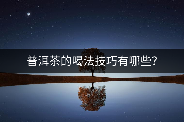 普洱茶的喝法技巧有哪些？