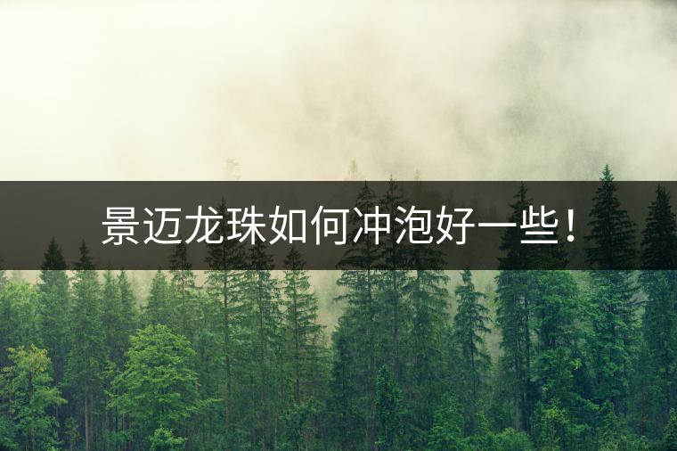 景邁龍珠如何沖泡好一些！