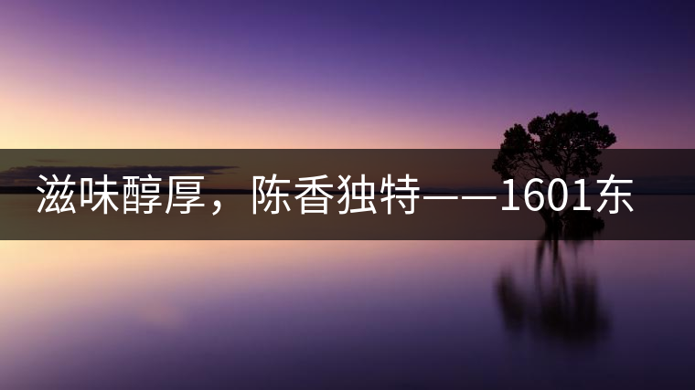 滋味醇厚，陳香獨(dú)特——1601東方美韻品鑒