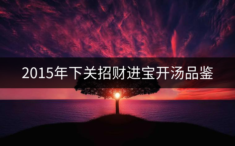2015年下關(guān)招財(cái)進(jìn)寶開(kāi)湯品鑒 2015年下關(guān)招財(cái)進(jìn)寶開(kāi)湯品鑒
