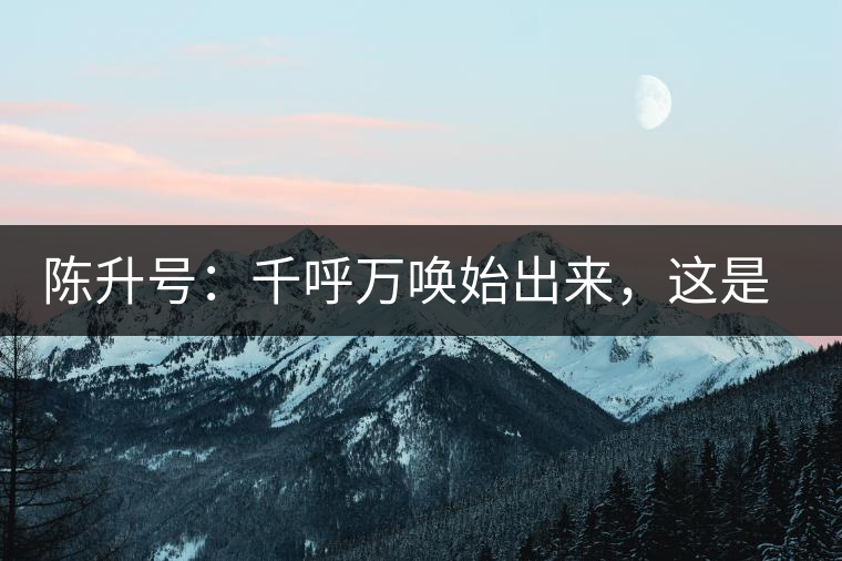 陳升號：千呼萬喚始出來，這是你我的“心翼”