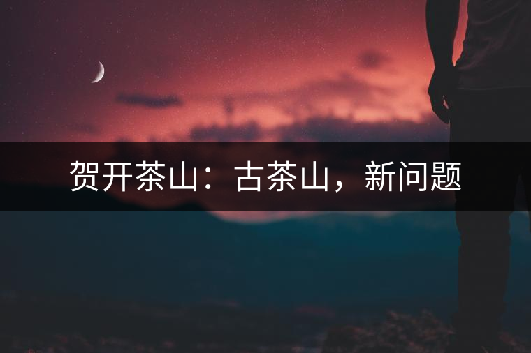 賀開茶山：古茶山，新問題