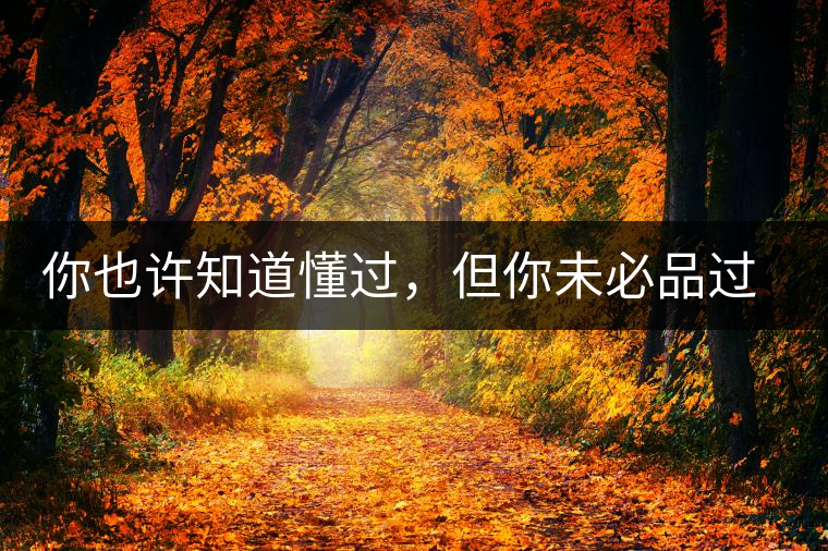 你也許知道懂過，但你未必品過磨烈