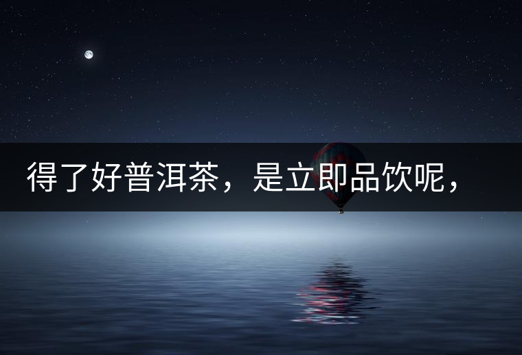 得了好普洱茶，是立即品飲呢，還是收藏？