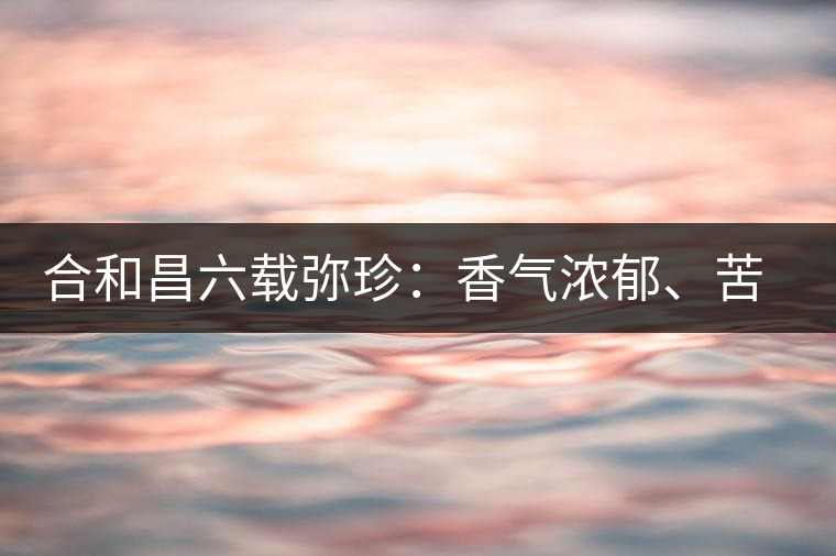 合和昌六載彌珍：香氣濃郁、苦澀均衡