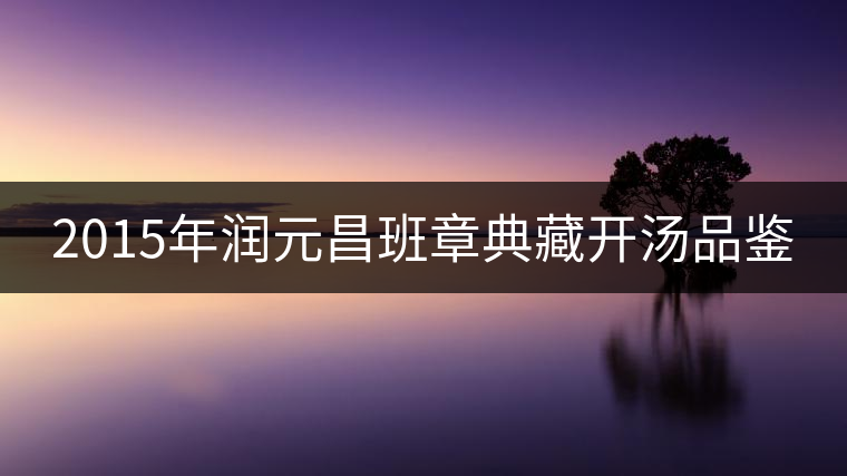 2015年潤元昌班章典藏開湯品鑒